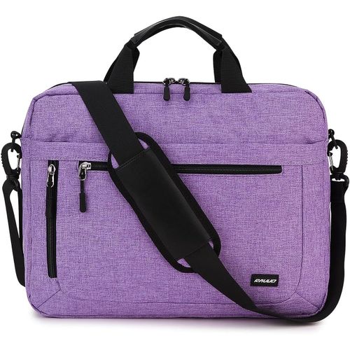 Sacoche Ordinateur Femme,Résistant À L'Eau Sacoche Pc Portable 15.6 Pouces Sac Bandoulière Femme Sac A Main Femme Pour Travail Business L'École Collège Pourpre[POU6266299]