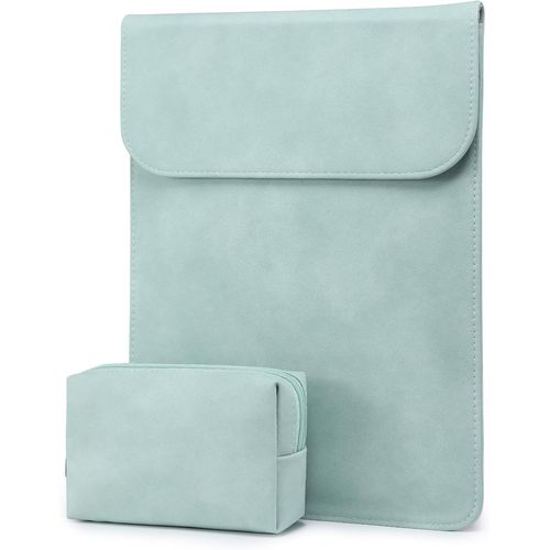 15-16 Pouces Housse Ordinateur Portable Pc Sacoche Pour Macbook Pro 16 M4/M3/M2/M1 2025-2019, Xps 15, Macbook Pro 15 2015-2012, Samsung Galaxy Book Flex 15, Avec Petit Sac, Vert Me[POU6263281]