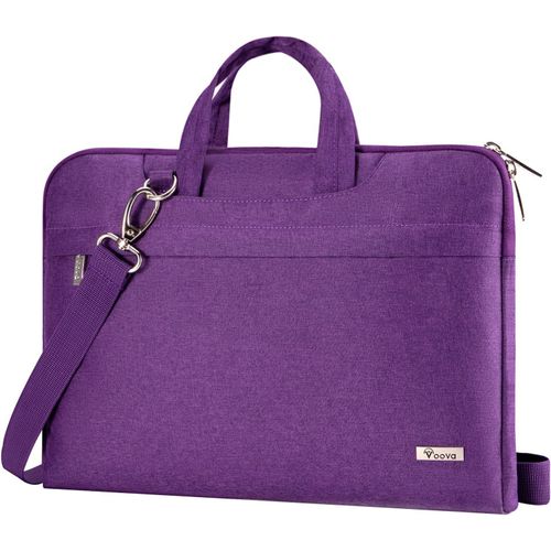 Sacoche Pour Ordinateur Portable Légère 17 17.3 Pouces Sac Pochette Housse Pc Imperméable Sac À Bandoulière Sac À Main Avec Bandoulière Et Poignée Cachée Violet[POU6263879]