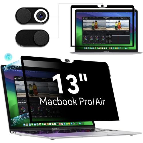 Filtre De Confidentialité Pour Macbook Air 13"" (2018-2021, M1)&Macbook Pro 13 Pouces (2016-2022, M1,M2),Amovible Protection Ecran Filtre Anti Espion Lumière Bleu Reflet,Laptop Priv[POU6263671]