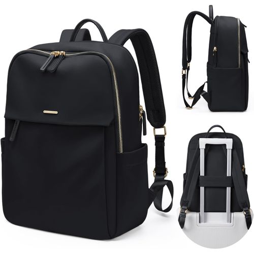 Femmes Sac À Dos Elegant Sac De Jour Décontracté Pour Le Travail Voyage Sac À Dos Universitaire Porte-Monnaie Fits 14 Pouces Notebook(Noir)[POU6263332]