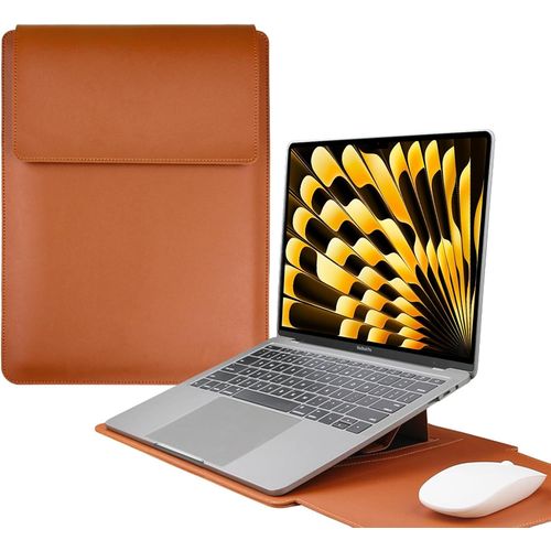 13-14 Pouces Housse Pour Ordinateur Portable Avec Support Font Pour Laptop, Pu Cuir Ordinateur Portable Sleeve Pour Macbook Air/Macbook Pro/Surface Dell Lenovo Hp Asus Acer Pc 13""-[POU6263536]