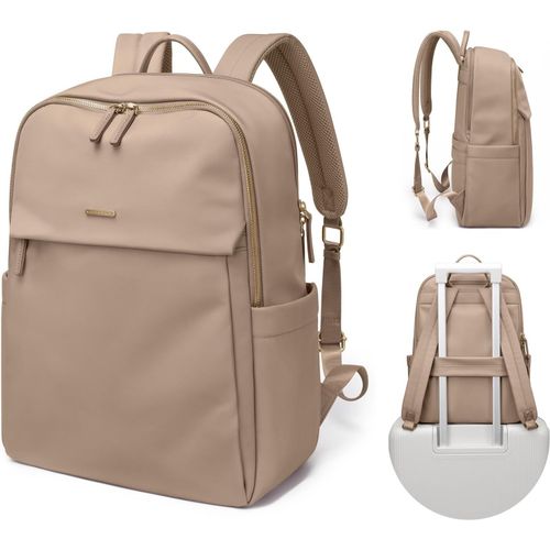 Femmes Sac À Dos Elegant Sac De Jour Décontracté Pour Le Travail Voyage Sac À Dos Universitaire Porte-Monnaie Fits 14 Pouces Notebook(Champagne)[POU6263326]