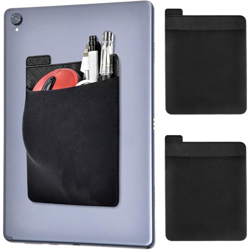 Adhesive Laptop Back Storage Bag [2 Pièces], Sac De Rangement Arrière Aadhésif Pour Ordinateur Portable Pour Disque Dur Externe, Souris Sans Fil, Câbles Et Écouteurs - Noir[POU6264157]
