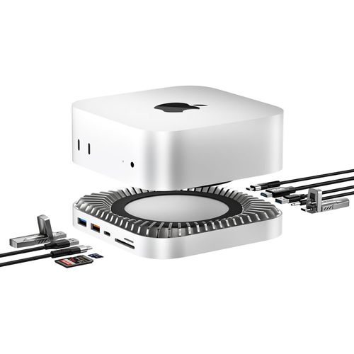 Station D'Accueil Mac Mini M4 (2024) Support En Aluminium Avec Hub Hdmi Et Boîtier Ssd M.2 - Hdmi 4K60Hz 10G Usb-C, 2 Ports Usb-A 5G, Sd/Tf, Audio, Port De Charge Pour Mac Mini M[POU6263971]