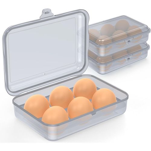 Kgabery-2 Pièces 6 Grille Boite Oeuf,Boite A Oeufs En Plastique,Rangement Oeuf Range Oeuf,Boîte À Oeufs Plastique Pour Frigo Réfrigérateur Camping,Conteneur De Stockage D'oeufs,Plateau À ?Ufs