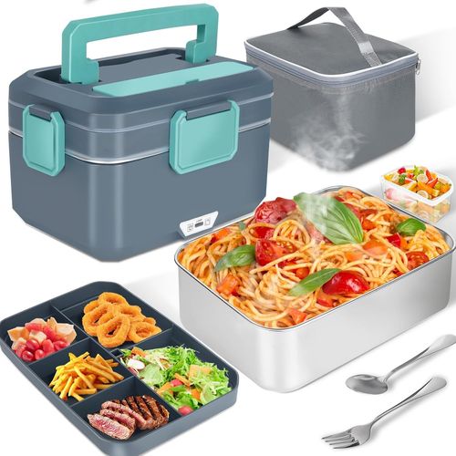 Kgabery-Lunch Box Chauffante 3,5l Ultra Grande Capacité 90w,Boîte À Lunch Électrique Pour Maison/Voiture,Avec Fourchette&cuillère,Boîte À Déjeuner Portable Pour Camion,Famille,Camping