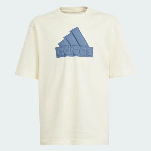 T-Shirt Future Icons Logo Piqué Adidas - Ivory / Preloved Ink - 11-12a