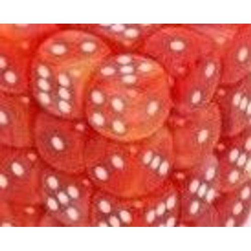 Lot De 10 Dés D6 12mm Chessex - Phantom Orange W/White (Chx27883)
