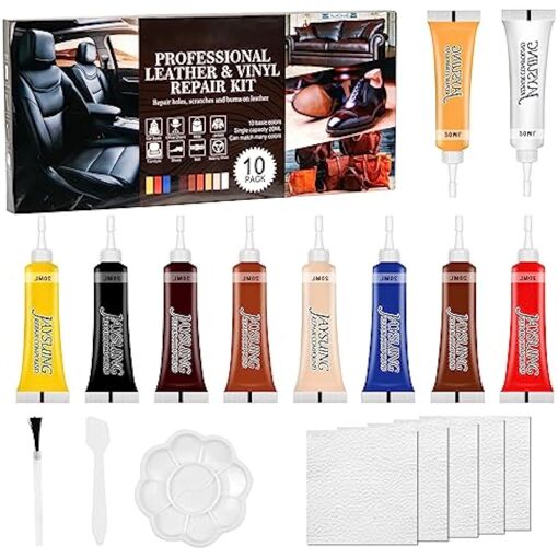 Kit Réparation Cuir 4PCS - Pâte Réparatrice Cuir Noir Pour Canapé, Chaussures, Veste Et Vinyle