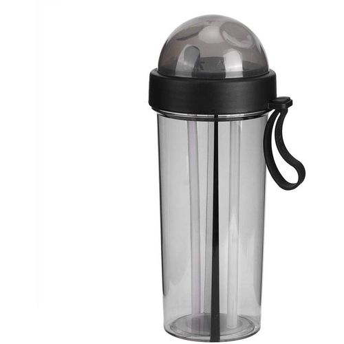 Kgabery-Tasse À Eau Avec Double Paille 600ml,Bouteilles D'eau Avec 2 Compartiment Sport Gourde Pour Enfants Ou Adultes