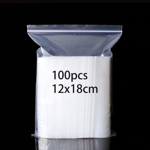 KGABERY-100 Sachets Transparents En Plastique Refermables,Sac De Serrure À Fermeture À Glissière Réutilisable Fort,Épaississement Et Durable,Serrure Pour Fermer À Clef 12X18Cm