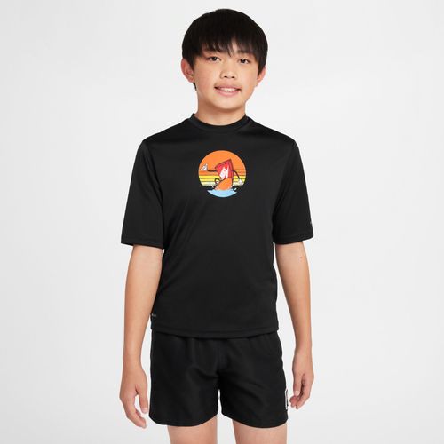 Haut À Manches Courtes Dri-Fit Nike Swim Hydroguard Pour Ado (Garçon) - Noir