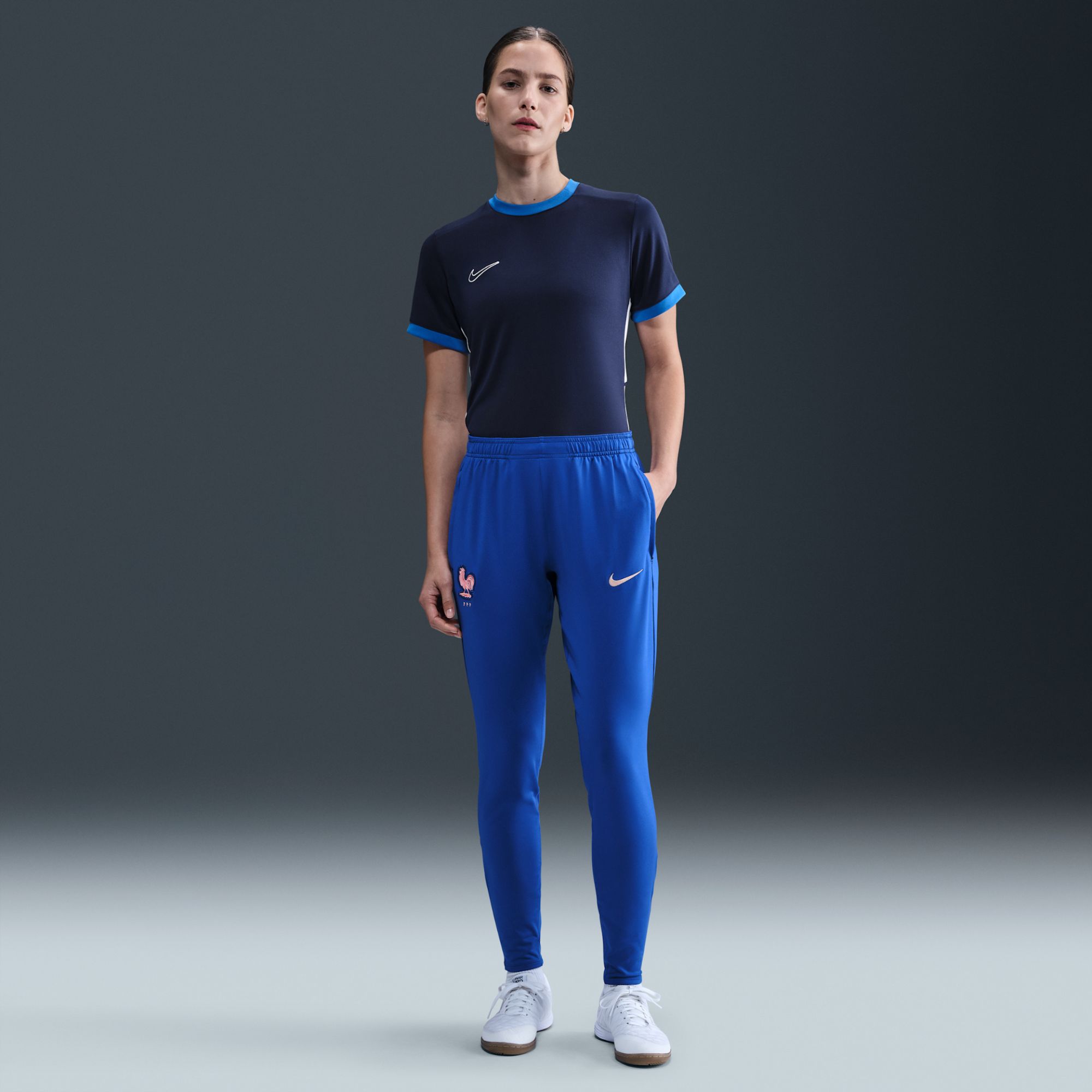 Pantalon De Foot En Maille Nike Dri-Fit France Strike Pour Femme - Bleu