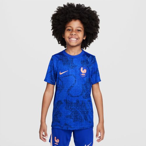 Haut De Foot D'avant-Match À Manches Courtes Nike Dri-Fit Fff Academy Pro Pour Ado - Bleu