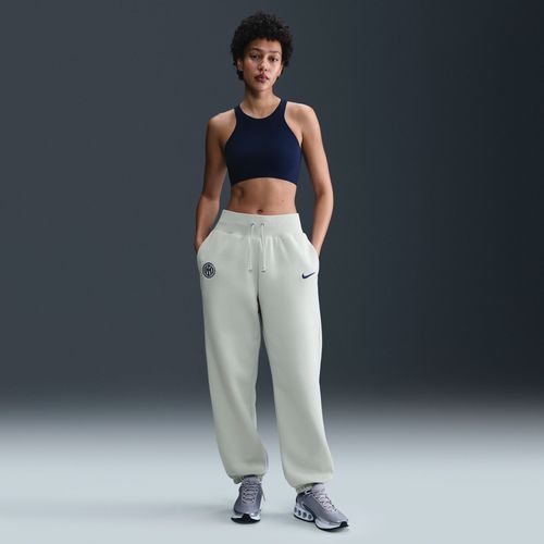 Pantalon Oversize À Taille Haute Nike Football Inter Milan Phoenix Fleece Pour Femme - Gris