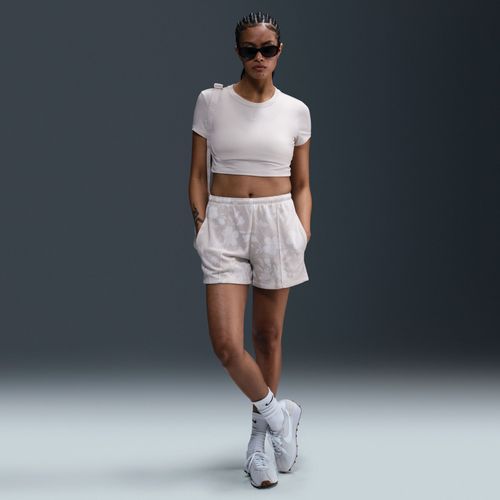 Short Imprimé À Taille Mi-Haute En Molleton Nike Sportswear Chill Terry Pour Femme - Marron