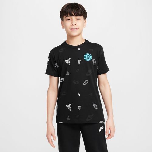 T-Shirt Imprimé Nike Football Inter Milan Pour Ado - Noir