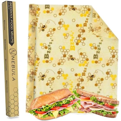 Kgabery-Film Alimentaire Réutilisable|Bee Wrap Alimentaire,Film Alimentaire Bio|Cadeau Écolo,Eco Responsable|En Cire D'abeille,Feuille De Cire Pour Stockage Durable