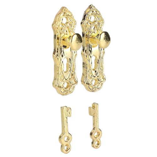 2 Set 1 :12 maison de poupée porte serrure et clé ensemble Miniature meubles accessoires pièces