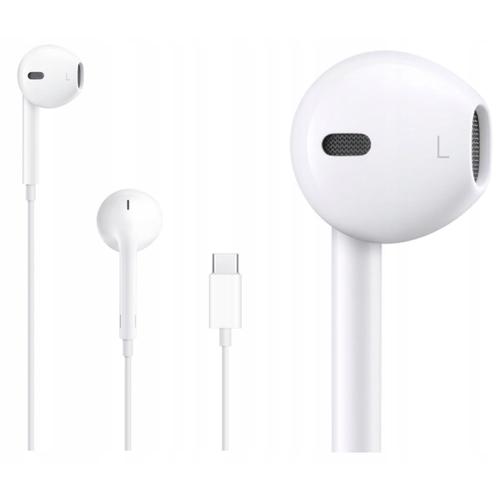 Écouteurs iPhone 15 EarPods Officiel Apple USB-C, Kit Mains Libres - Blanc  - Français