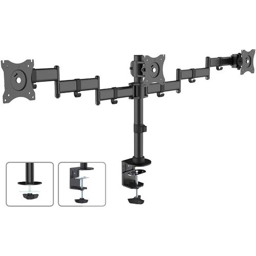 CLICKSELL-Maclean MC-691 Support de Bureau pour 3 écrans LCD 13"-27" 3x8kg VESA 75x75 100x100 (MC-691)