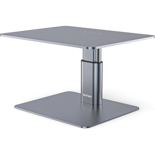CLICKSELL-BoYata Monitor Riser Stand, Organisateur de Stockage de Support de Bureau en Métal à Hauteur Réglable Compatible avec TV, PC, Ordinateur Portable, Ordinateur, iMac et Affichage Tous écrans-