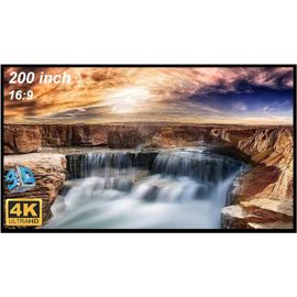 CLICKSELL-Grand Ecran Videoprojecteur, 200 Pouces 16: 9 Ecran Projection, Hd 3D 4K Ecran De Projection, Suspendu Lavable Et Portable Toile Videoprojecteur Mat Pour Le Bureau Home Cinéma