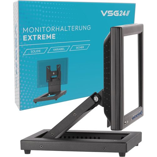 CLICKSELL-VSG24 92003 - Support pour Moniteur de Point de Vente, PC ou écran Tactile, Bras de Montage de Moniteur, Robuste, Pliable et réglable, VESA, métal, pour écrans de 10 à 12 Pouces - Noir