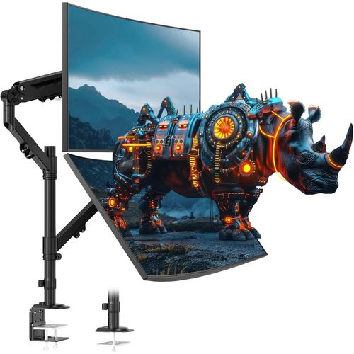 CLICKSELL-STANDOPIA Support Double Moniteur pour 17 à 40 Pouces, supporte jusqu'à 12 kg, Bras de Moniteur pour 2 moniteurs placés verticalement/parallèlement, Montage VESA 75/100 mm