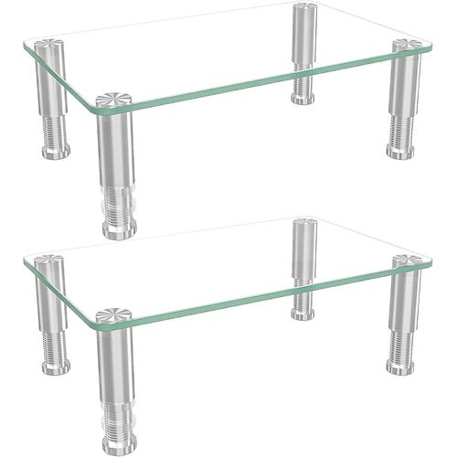 CLICKSELL-Hemuduplus Lot de 2 supports pour moniteur d'ordinateur avec support de bureau multimédia réglable en hauteur pour ordinateurs, ordinateurs portables et télévise