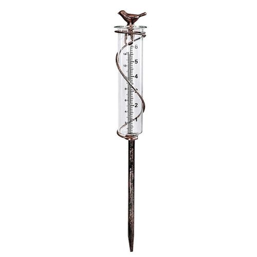 Pluviomètre Métal Oiseau Jardin Décor Décoratif Extérieur Pelouse Mesure de pluie