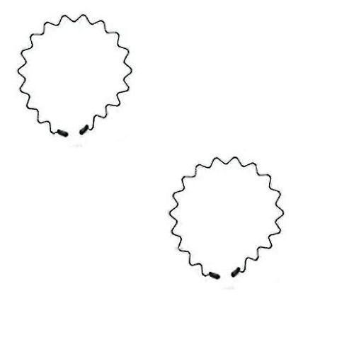Noir, Élastique, Wavy Unisexe Headband En Métal, 2pcs
