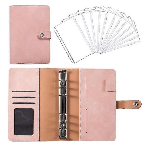 Notebook Binder Budget Planner Binder Cover With 12 Pieces Binder Pocket Personal Cash Budget Envelopes System 6 Hole Binder Folder--
