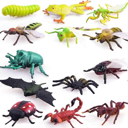 15 Pcs Simulation Faune Modèle Ornements Réaliste Insecte Figure Enfants Accessoires Éducatifs Enfants Jouets D'apprentissage Style Aléatoire