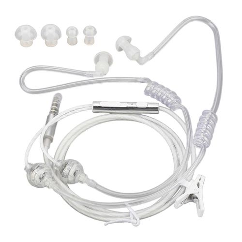 Écouteurs à tube d'air ergonomiques sans rayonnement Réduction du bruit Casque à tube d'air binaural portable de 3,5 mm pour tablette d'ordinateur portable