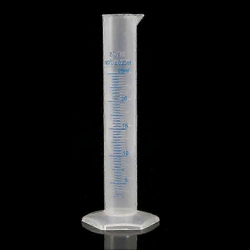 Cylindres doseurs en verre 25ml Cylindre gradué en plastique Résistance à la corrosion