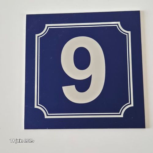 Numéro de rue sur plaque en aluminium avec le numéro 6 ou 9 , couleur bleu roi