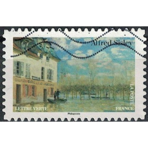 France 2024 Oblitéré Used Impressionnisme Musée D'orsay Alfred Sisley Barque Pendant Inondation