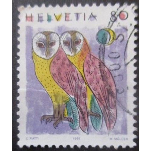 Suisse N°1365 Oiseaux Oblitéré