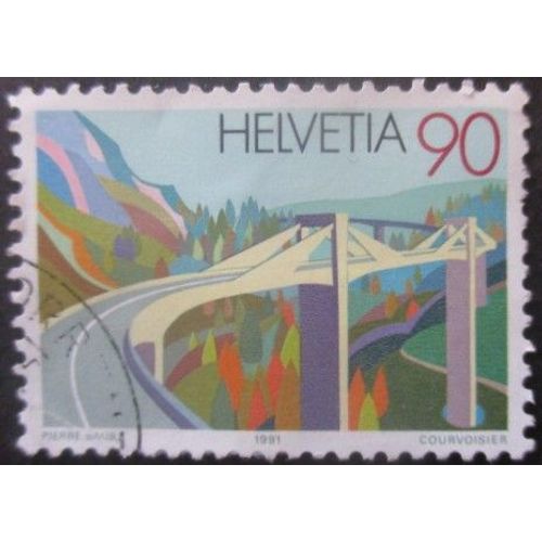 Suisse N°1381 Pont Oblitéré