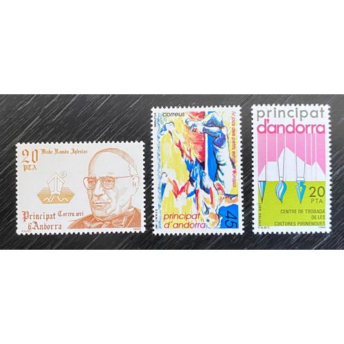 Lot De 3 Timbres Neufs* Andorre Espagnol
