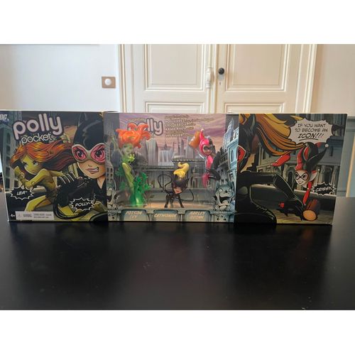 Figurines Polly Pocket Sdcc 2012 Dc Villains, Harley Quinn, Catwoman Et Poison Ivy