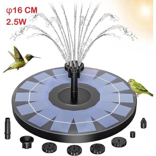 2.5w Fontaine Solaire Extérieur Flottante, Pompe Bassin Solaire Et 6 Buses.