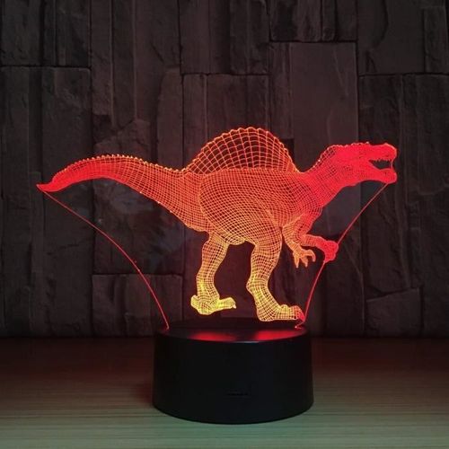 XM1062-3D Illusion Lampe Dinosaure Veilleuse avec 7 Couleurs Clignotant Et Interrupteur Tactile Alimenté par USB Lampe D.