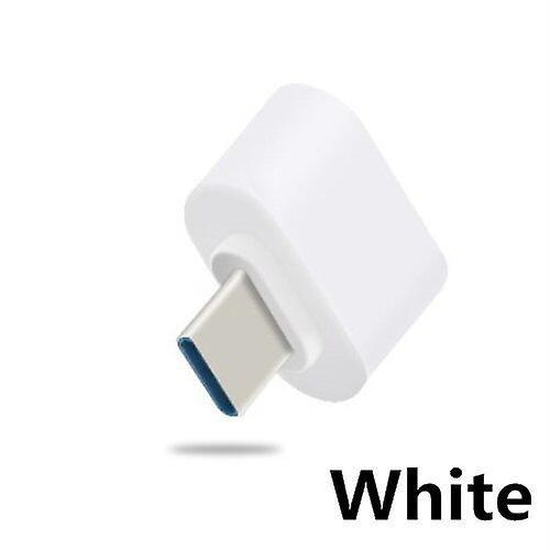 Adaptateur de câble USB pour téléphones et tablettes Adaptateur de câble USB 3.0 Support d'outil Fonction Otg de type C pour téléphone Xiaomi Mi5 Mi6 Huawei et tablettes de souris Keybo Color Type-C vers USB Blanc