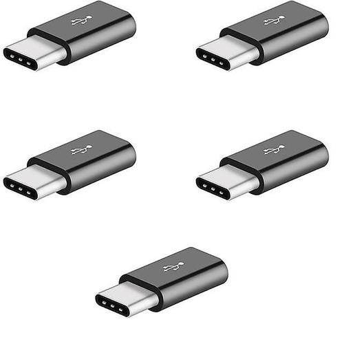 Adaptateur USB Type C femelle compatible Otg vers Micro USB Type C pour tablette Xiaomi 4c/letv/huawei/htc Oneplus Lg couleur 5 pièces (noir)