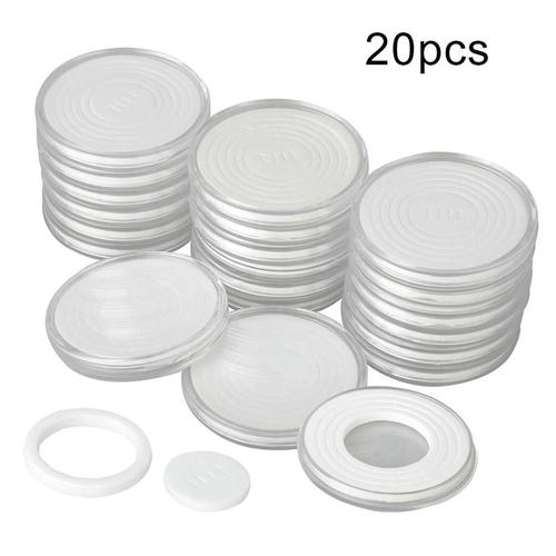 20 ensembles 46mm porte-monnaie Capsule protecteur Collection boîte de rangement de pièces de monnaie transparente pour la cérémonie de remise des prix