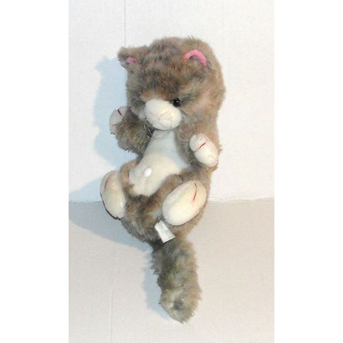 peluche chat gris marron eluz doudou chaton 21 cm