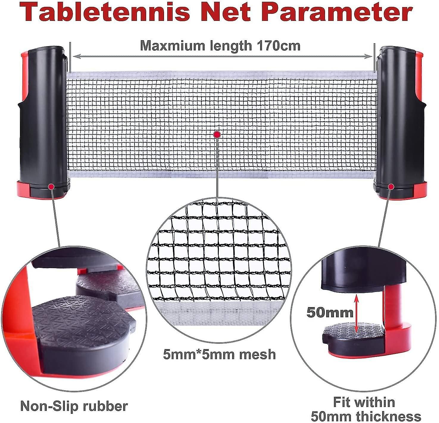 Filet De Ping-Pong Rtractable Avec Support, Parfait Pour Un... - 3